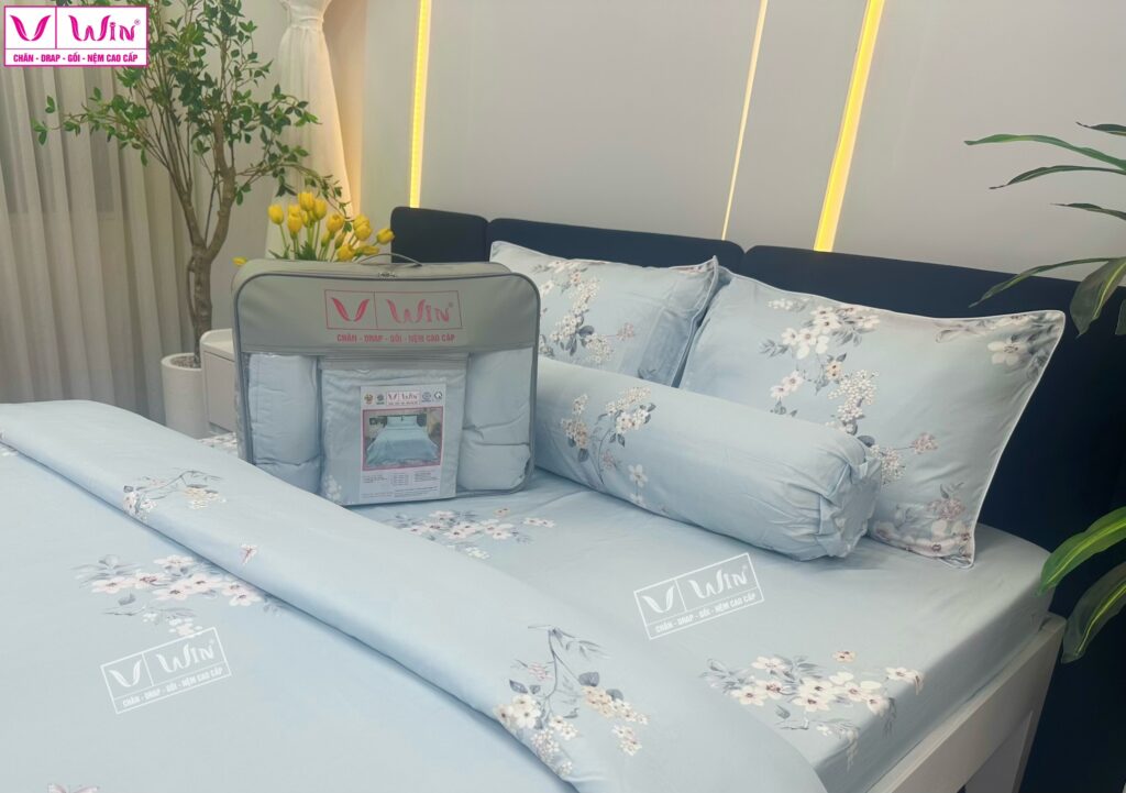 Bộ Drap Mền Tencel Lụa Cao Cấp Super Win Thắng Lợi TL003