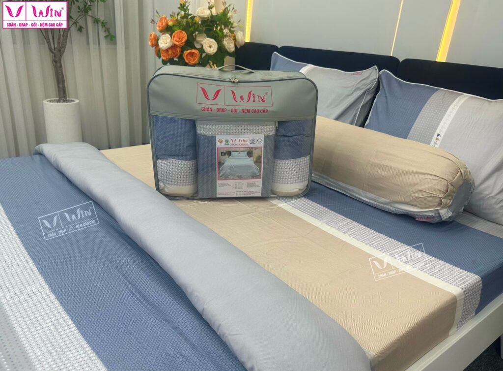 Bộ Drap Mền Tencel Lụa Cao Cấp Super Win Thắng Lợi TL005