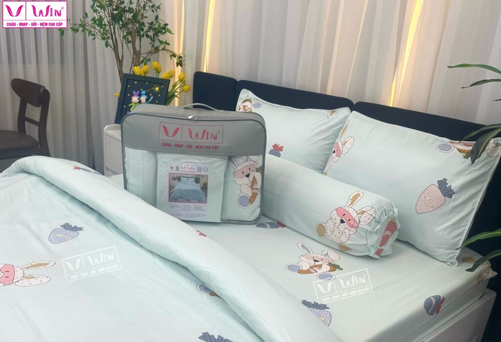 Bộ Drap Mền Tencel Lụa Cao Cấp Super Win Thắng Lợi TL009