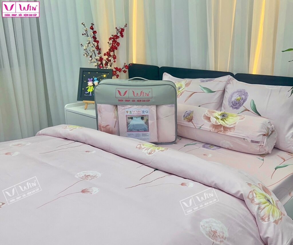 Bộ Drap Mền Tencel Lụa Cao Cấp Super Win Thắng Lợi TL011