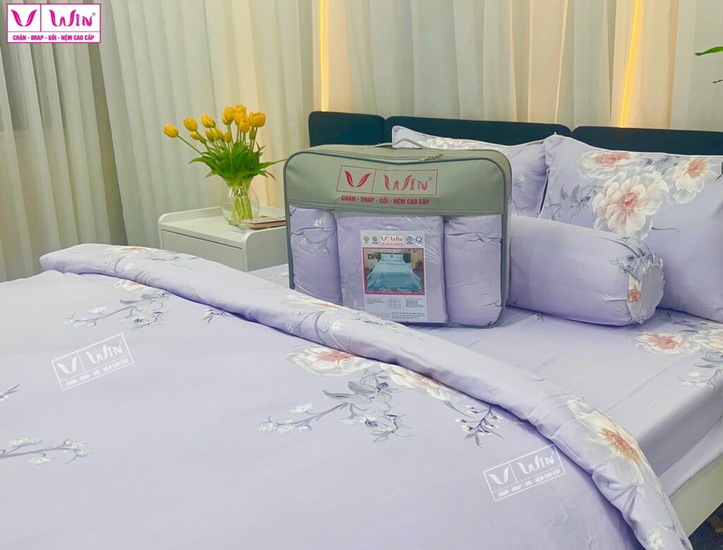 Bộ Drap Mền Tencel Lụa Cao Cấp Super Win Thắng Lợi TL014