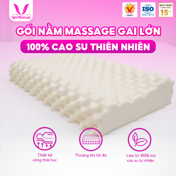 Gối Nằm Massage Gai Lớn Cao Su Thiên Nhiên Thắng Lợi