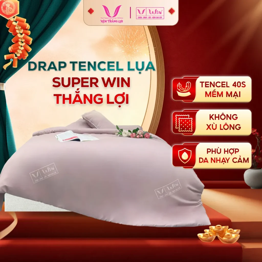 Drap Tencel Lụa Đơn Sắc Cao Cấp Super Win Thắng Lợi