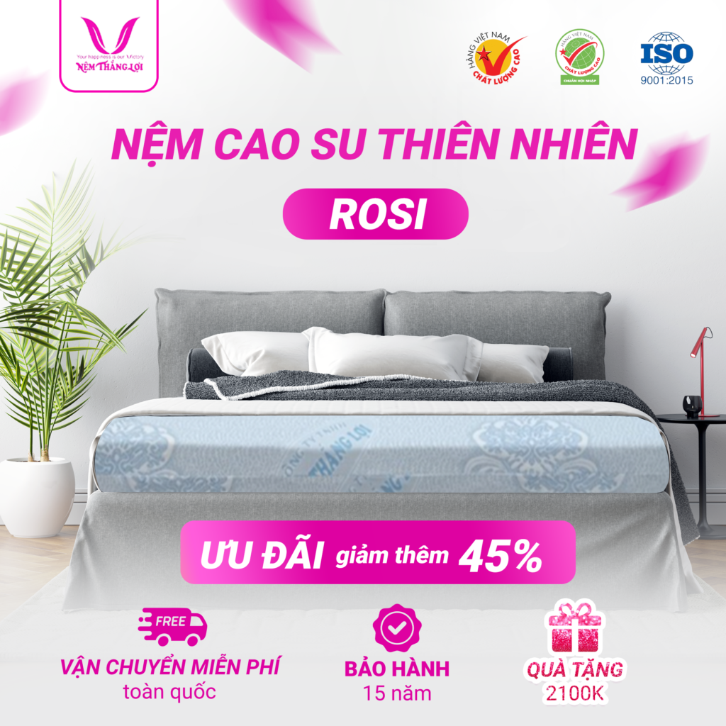 Nệm Cao Su Thiên Nhiên Rosi