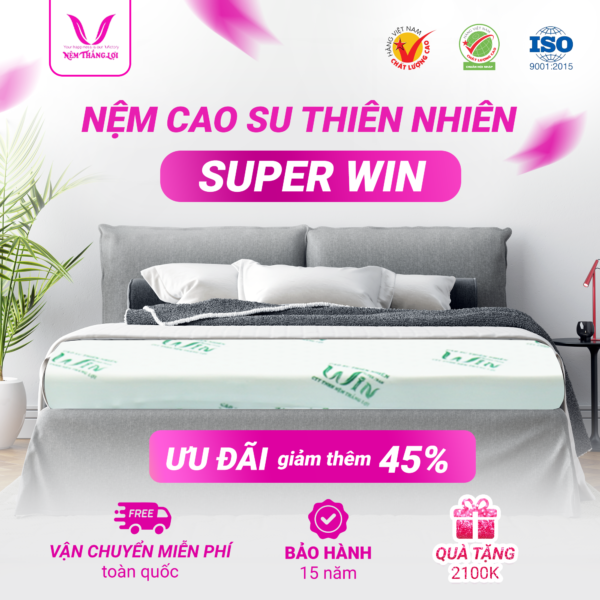 Nệm Cao Su Thiên Nhiên Super Win Thắng Lợi