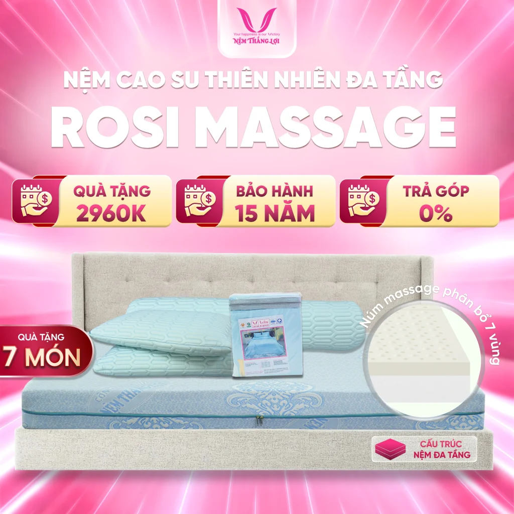 Nệm Cao Su Thiên Nhiên Rosi Massage Thắng Lợi
