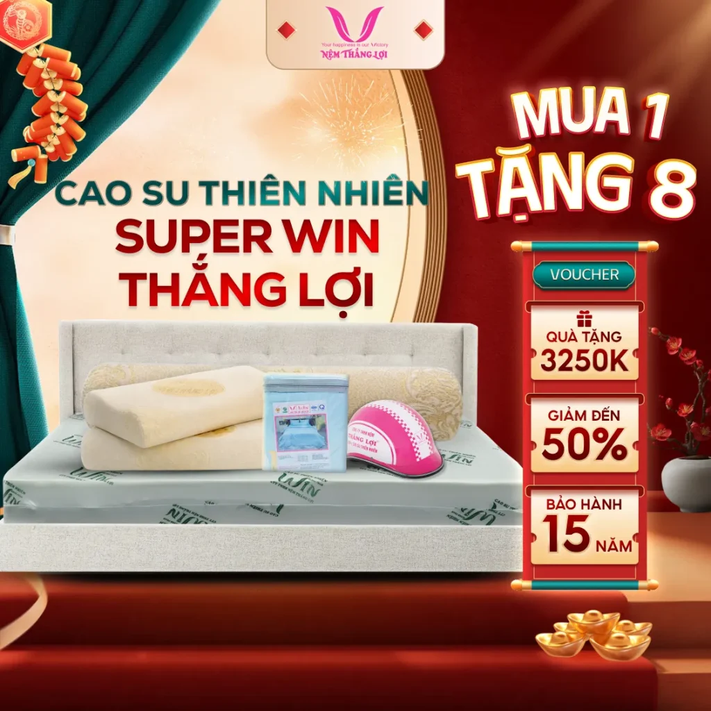 Nệm Cao Su Thiên Nhiên Super Win Thắng Lợi