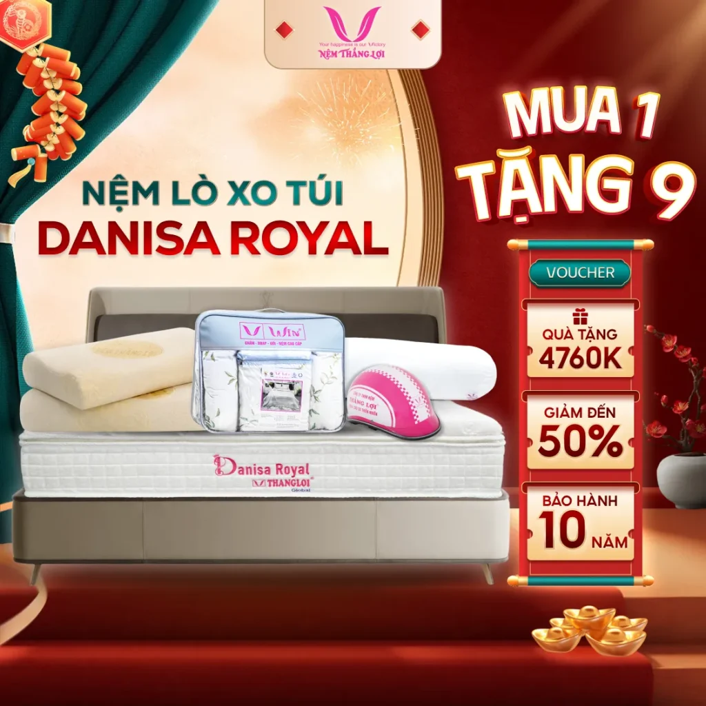 Nệm Lò Xo Túi Cao Cấp Thắng Lợi Danisa Royal