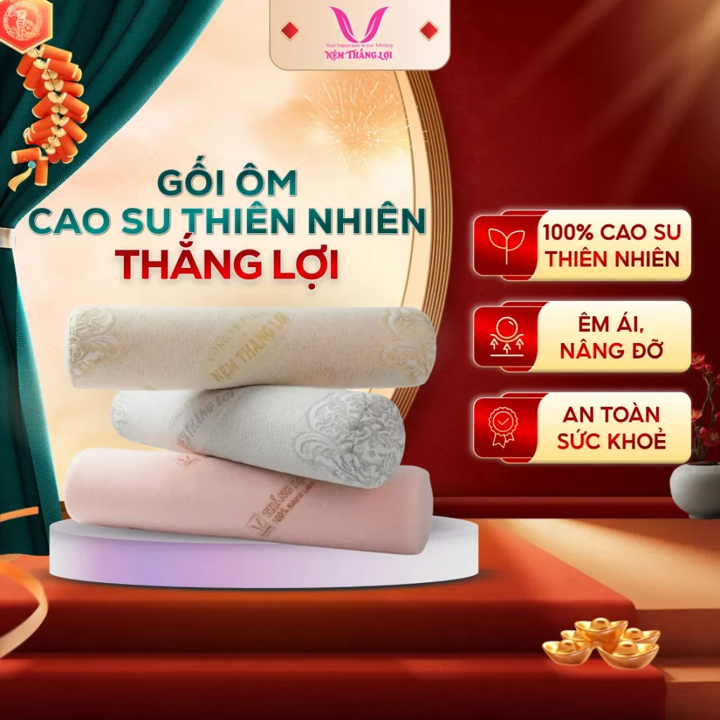 Gối Ôm 100% Cao Su Thiên Nhiên Thắng Lợi 30 x 90 cm