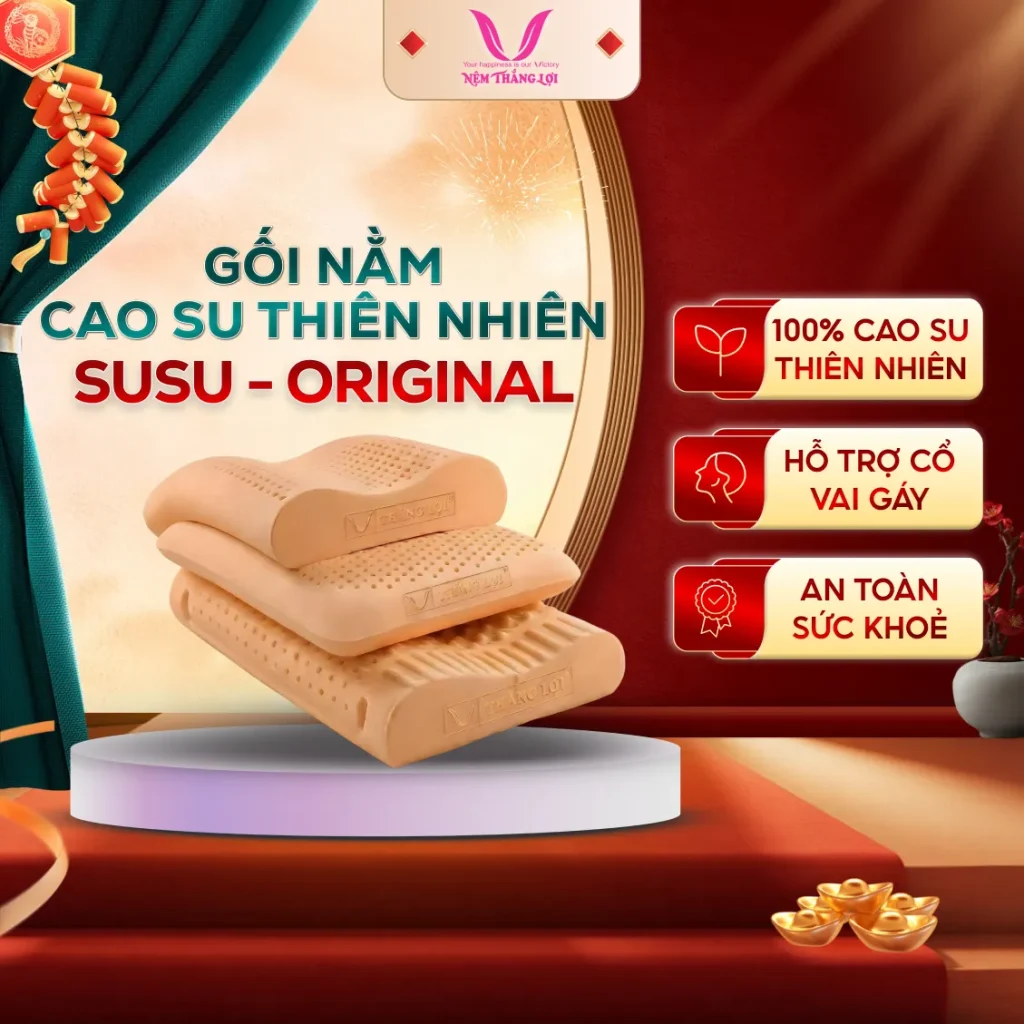 Gối Nằm 100% Cao Su Thiên Nhiên Thắng Lợi SuSu Original