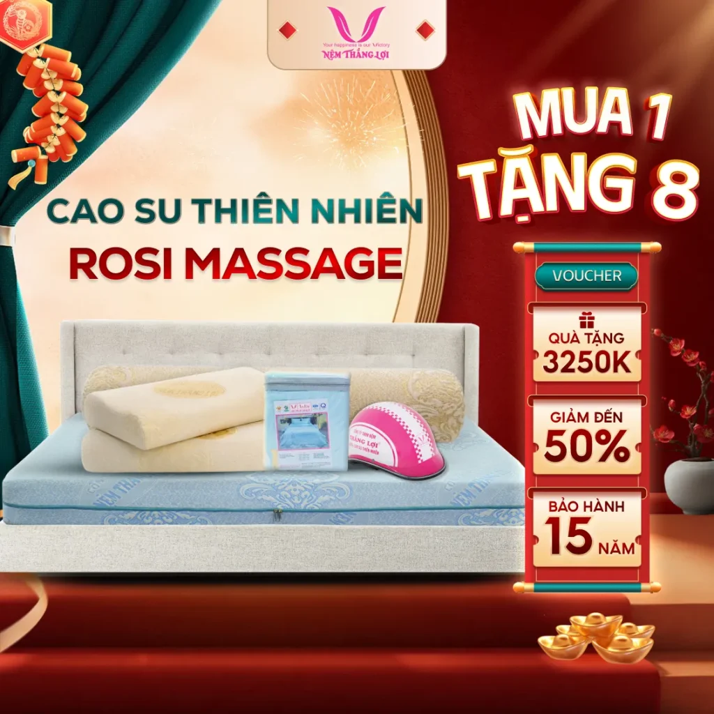 Nệm Cao Su Thiên Nhiên Rosi Massage Thắng Lợi