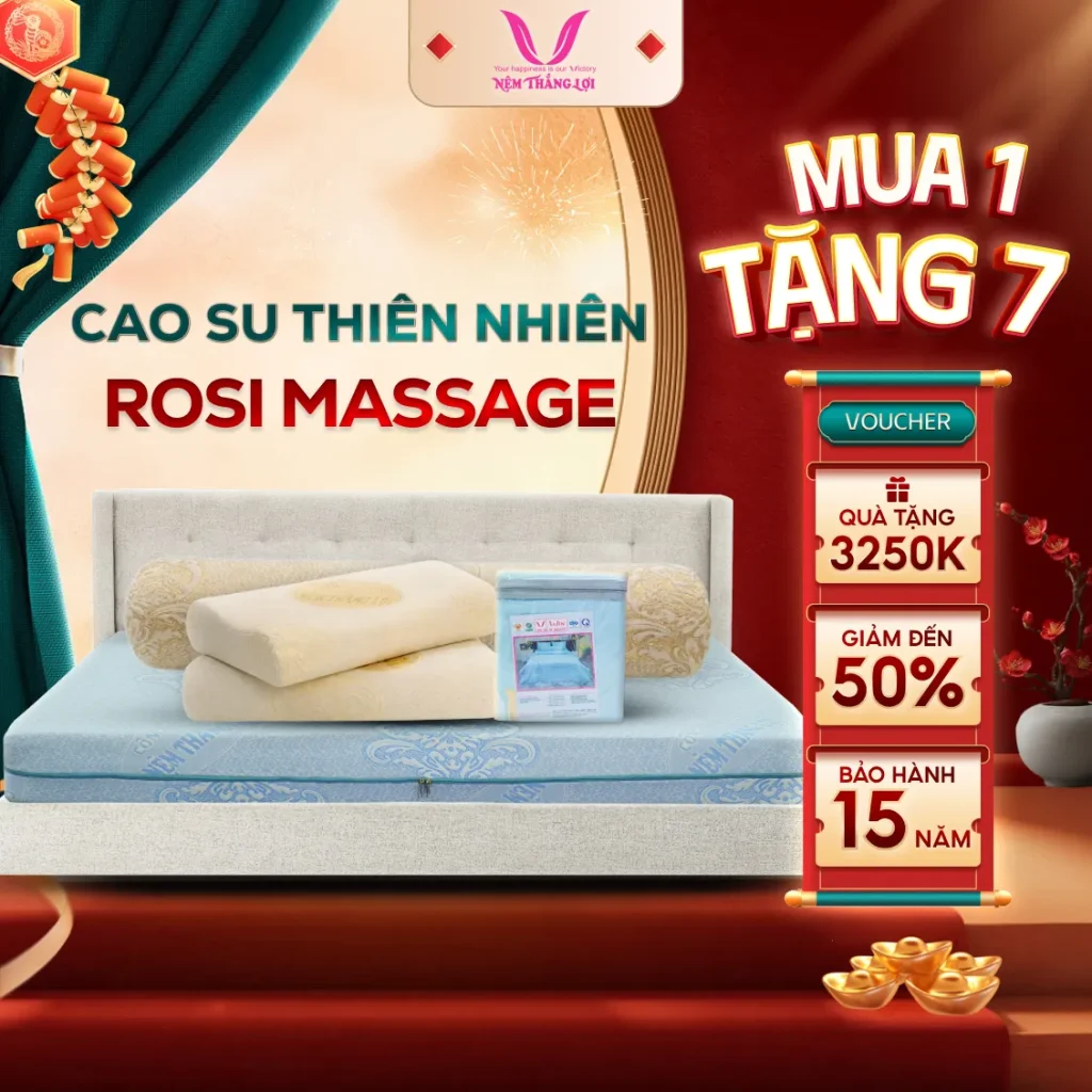 Nệm Cao Su Thiên Nhiên Rosi Massage Thắng Lợi