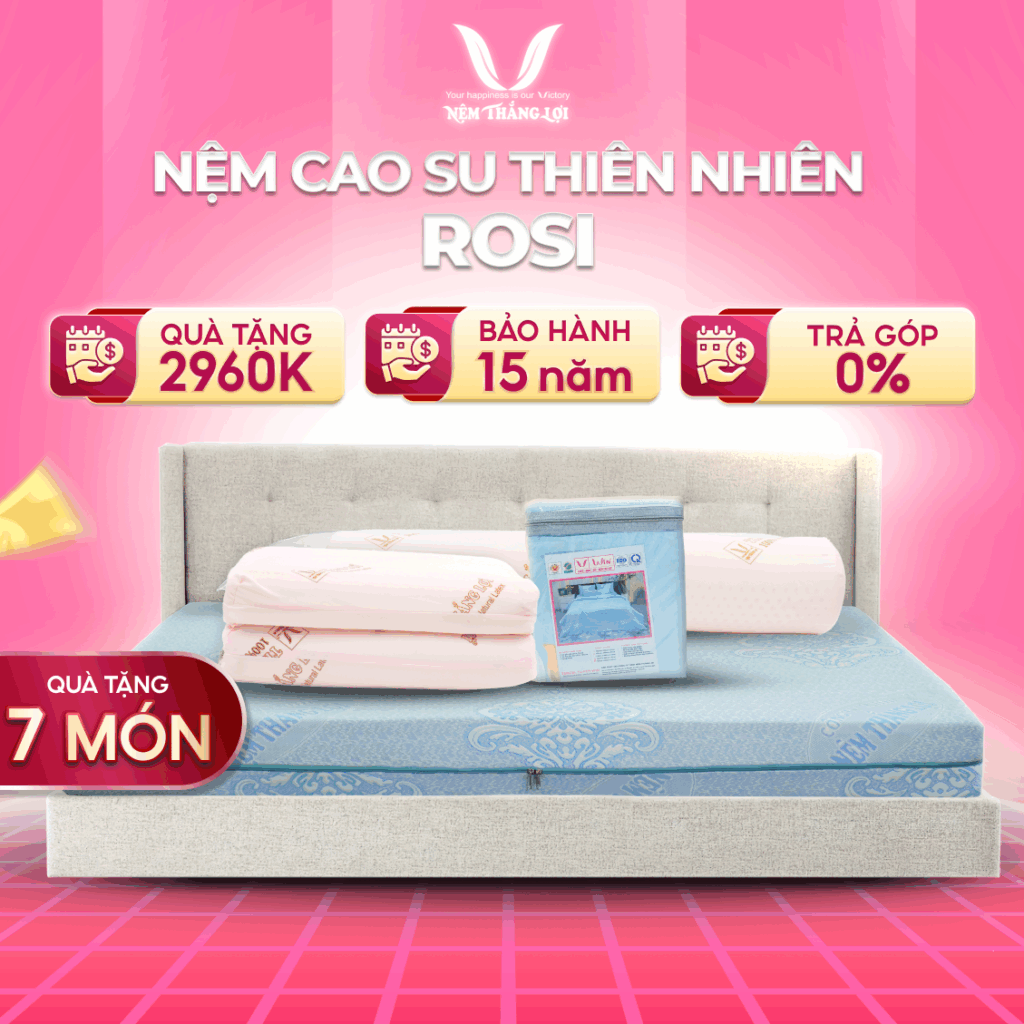 Nệm Cao Su Thiên Nhiên Rosi