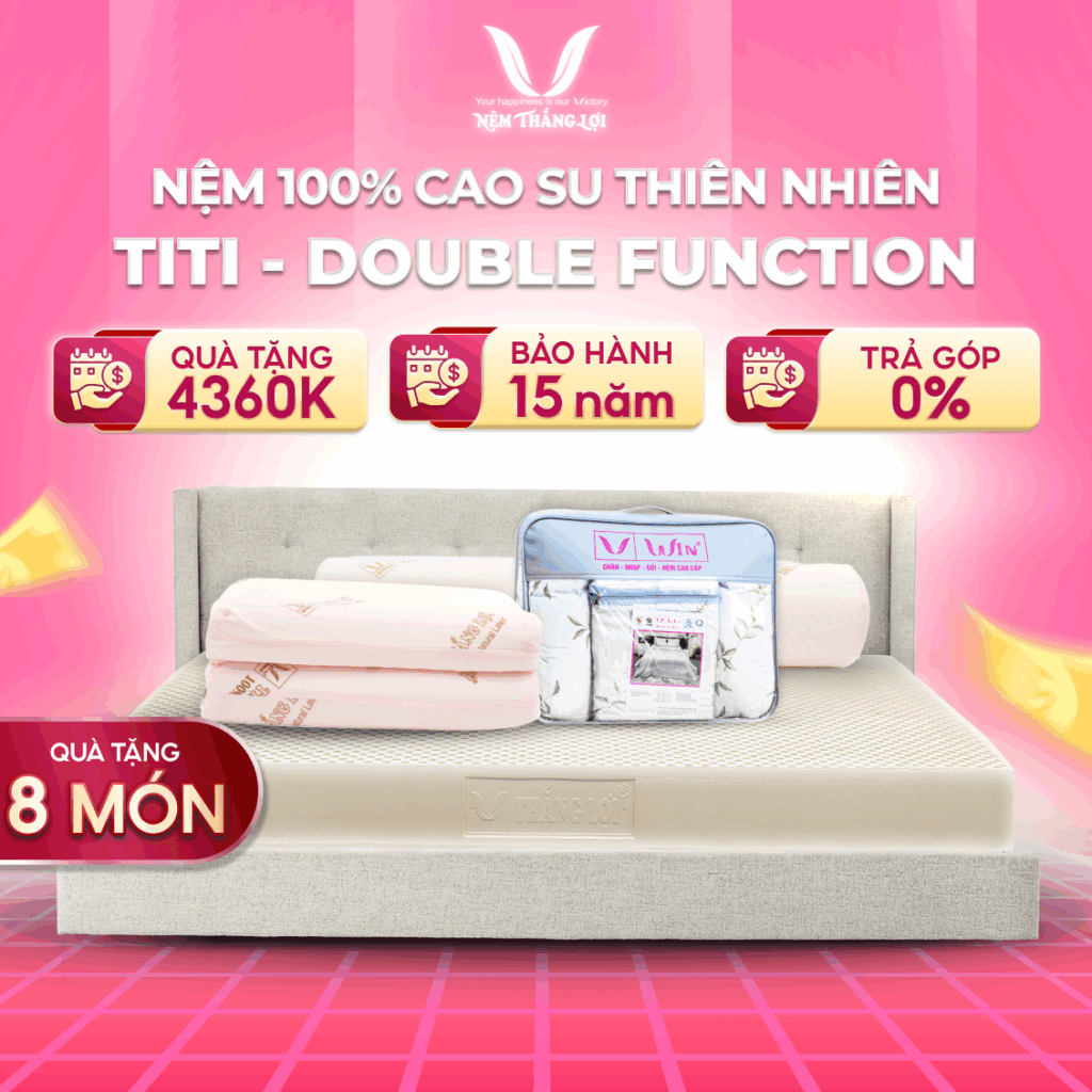 NỆM 100% CAO SU THIÊN NHIÊN THẮNG LỢI TITI - DOUBLE FUNCTION