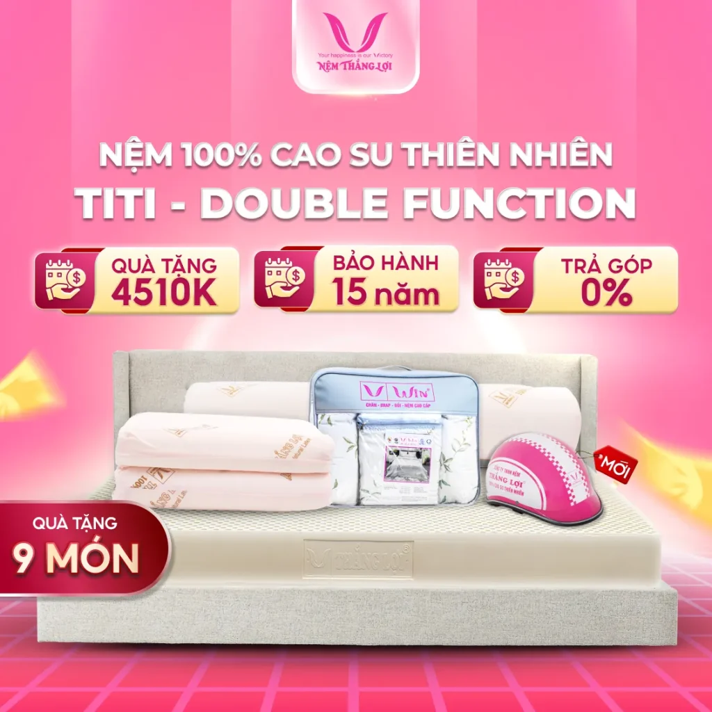 Nệm 100% Cao Su Thiên Nhiên Thắng Lợi TiTi - Double Function