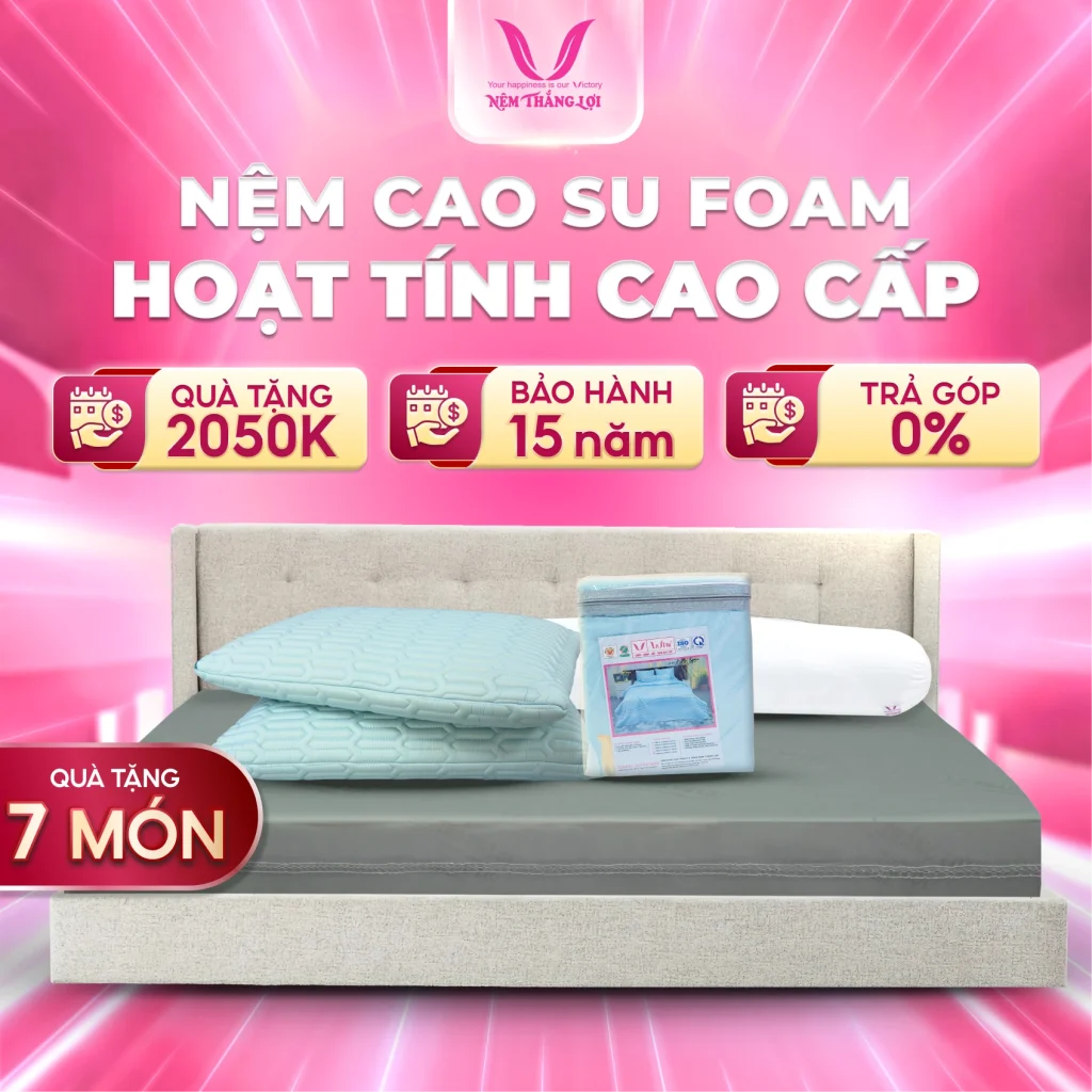 Nệm Foam Hoạt Tính Cao Cấp Thắng Lợi