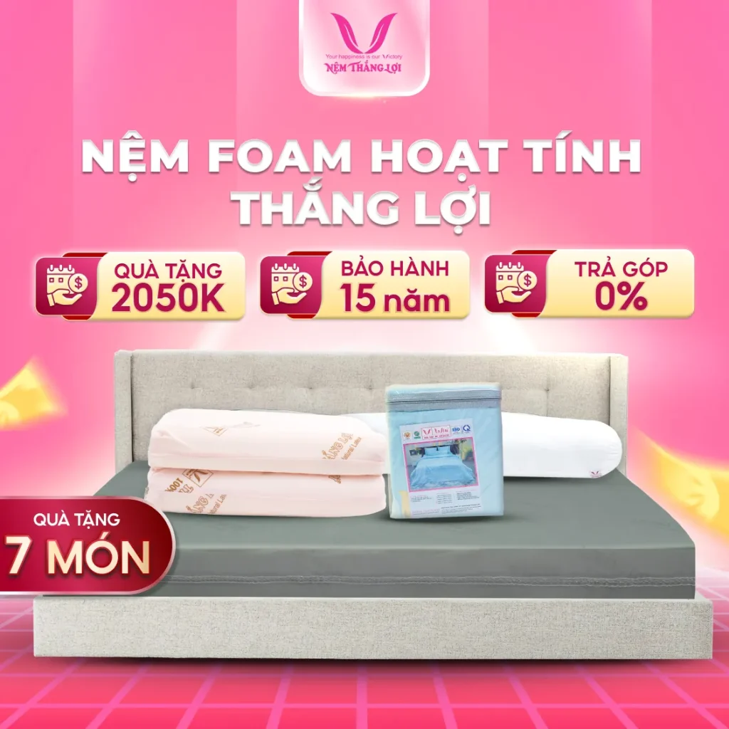 Nệm Foam Hoạt Tính Cao Cấp Thắng Lợi
