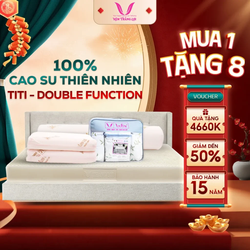 Nệm 100% Cao Su Thiên Nhiên Thắng Lợi TiTi - Double Function