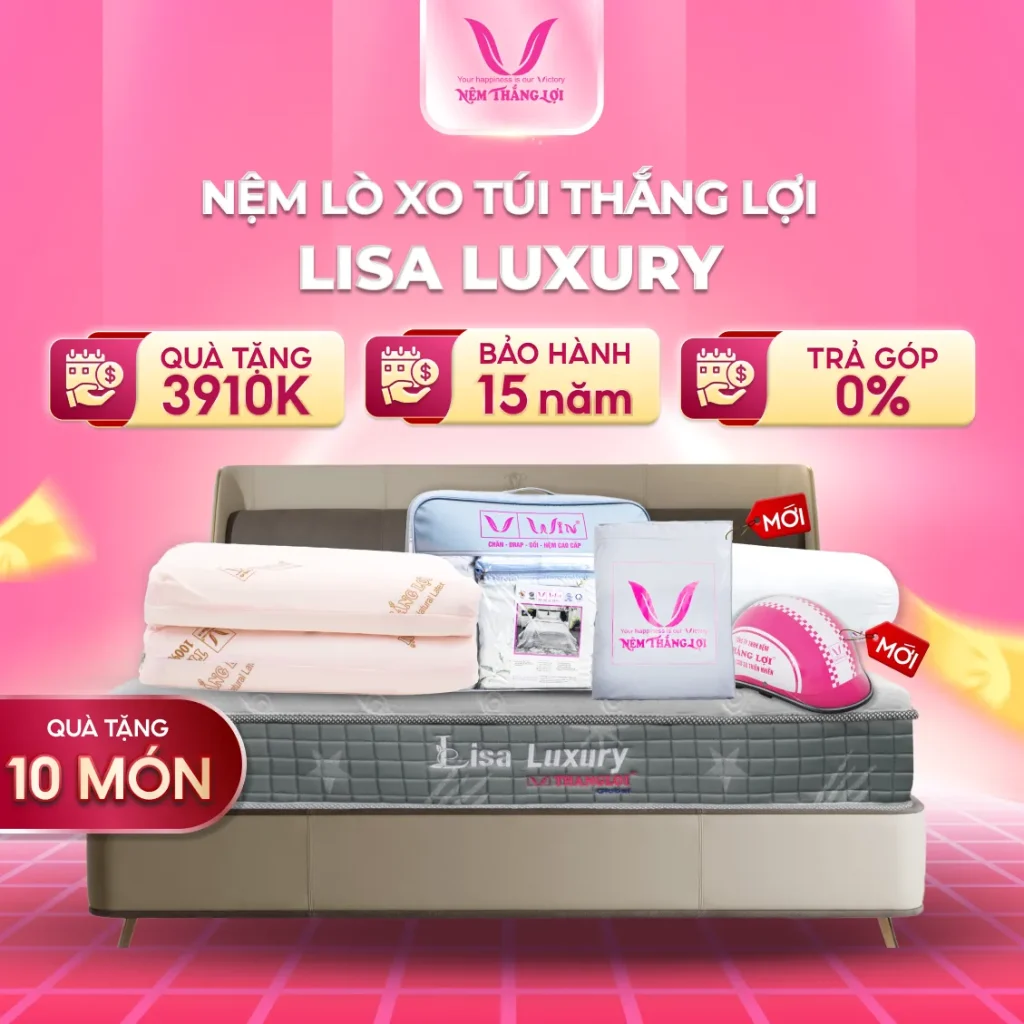 NỆM LÒ XO TÚI ĐỘC LẬP LISA LUXURY - 1 DÒNG NỆM ÊM ÁP DỤNG CÔNG NGHỆ TIÊN TIẾN