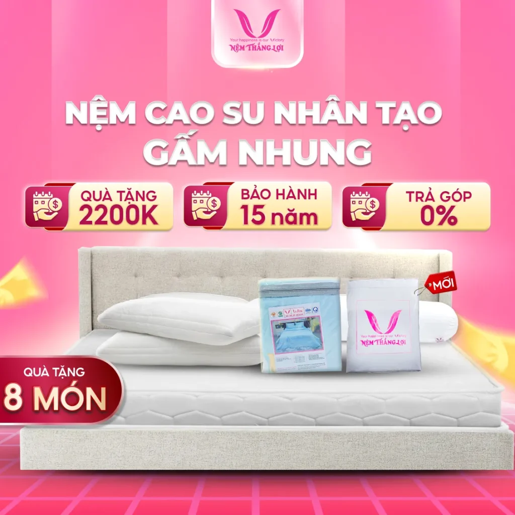 Nệm Cao Su Nhân Tạo Gấm Nhung Thắng Lợi