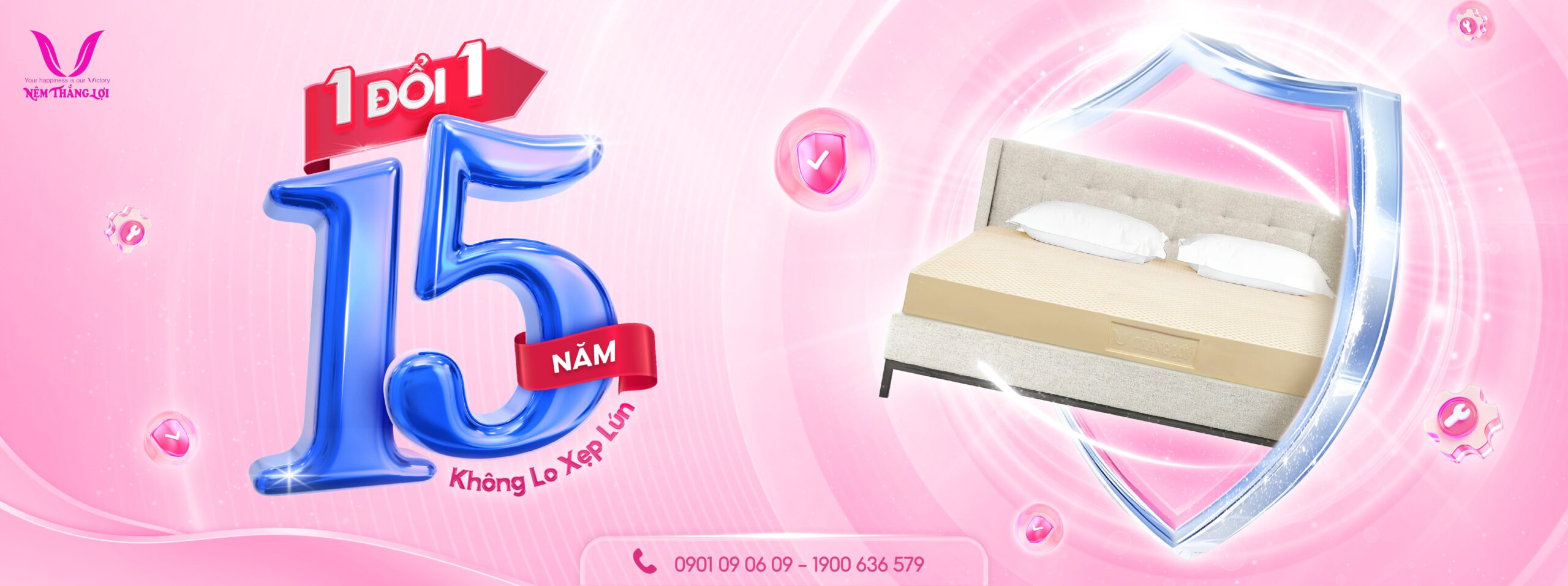 alt= "Nệm Thắng Lợi bảo hành xẹp lún 15 năm"