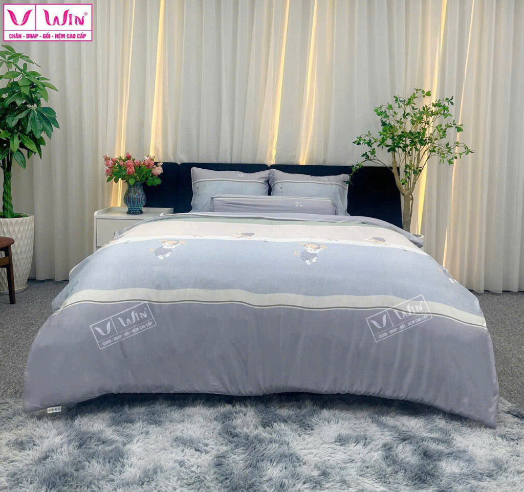 Bộ Drap Mền Tencel Lụa Cao Cấp Super Win Thắng Lợi TL001