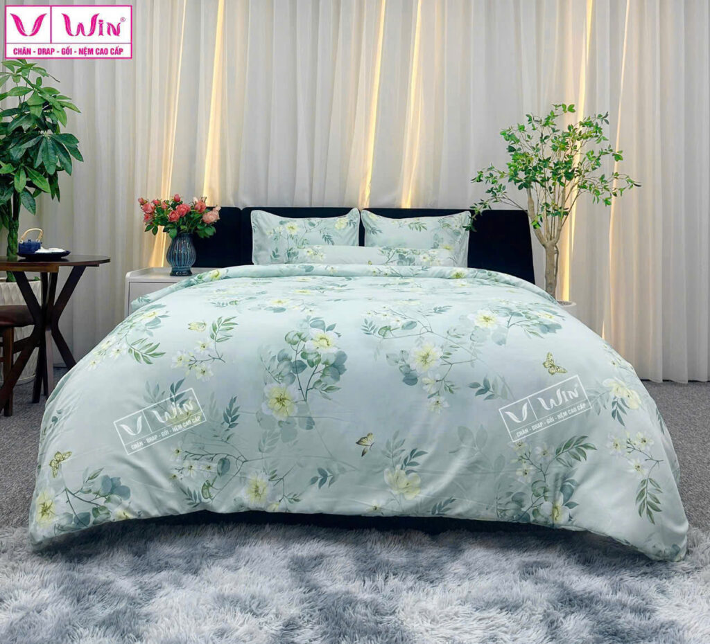 Bộ Drap Mền Tencel Lụa Cao Cấp Super Win Thắng Lợi TL016