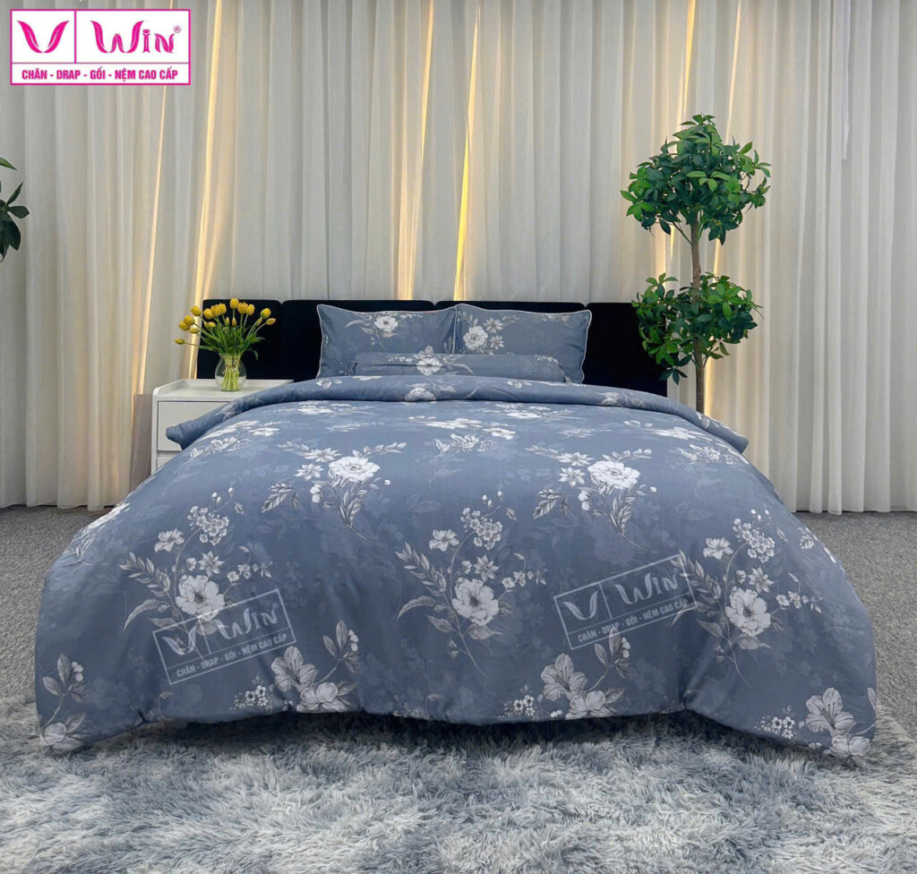 Bộ Drap Mền Tencel Lụa Cao Cấp Super Win Thắng Lợi TL006