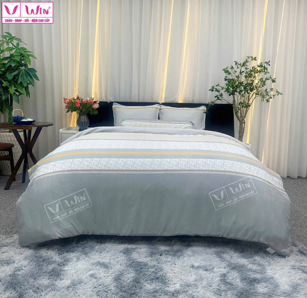 Bộ Drap Mền Tencel Lụa Cao Cấp Super Win Thắng Lợi TL020