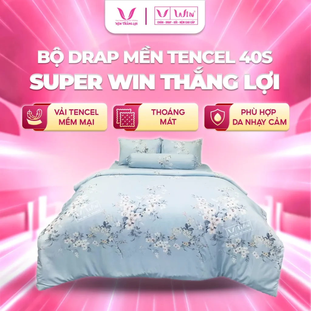 Bộ Drap Mền Tencel Lụa Cao Cấp Super Win Thắng Lợi