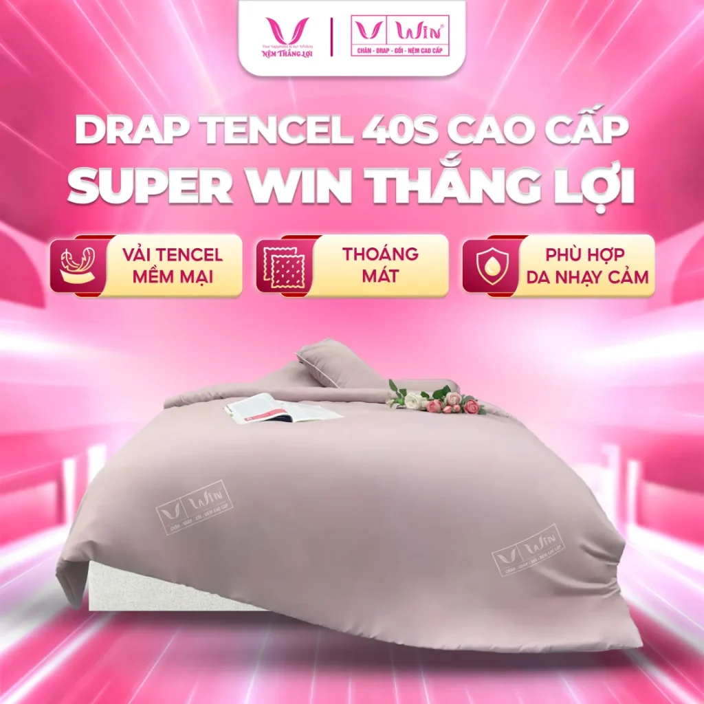 Drap Tencel Lụa Đơn Sắc Cao Cấp Super Win Thắng Lợi