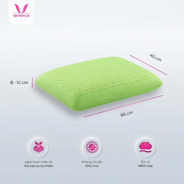 Gối nằm có kích thước đạt chuẩn