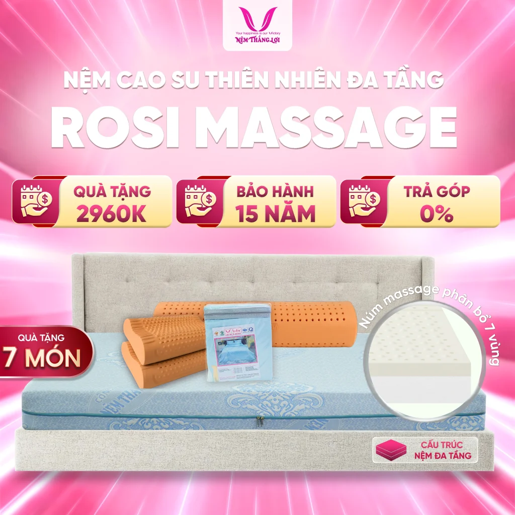 Nệm Cao Su Thiên Nhiên Rosi Massage Thắng Lợi