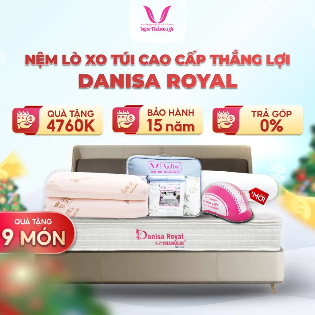 Nệm Lò Xo Túi Độc Lập Cao Cấp Thắng Lợi Danisa Royal