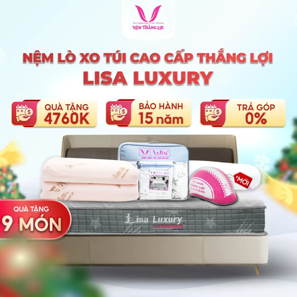 Nệm Lò Xo Túi Độc Lập Cao Cấp Thắng Lợi Lisa Luxury
