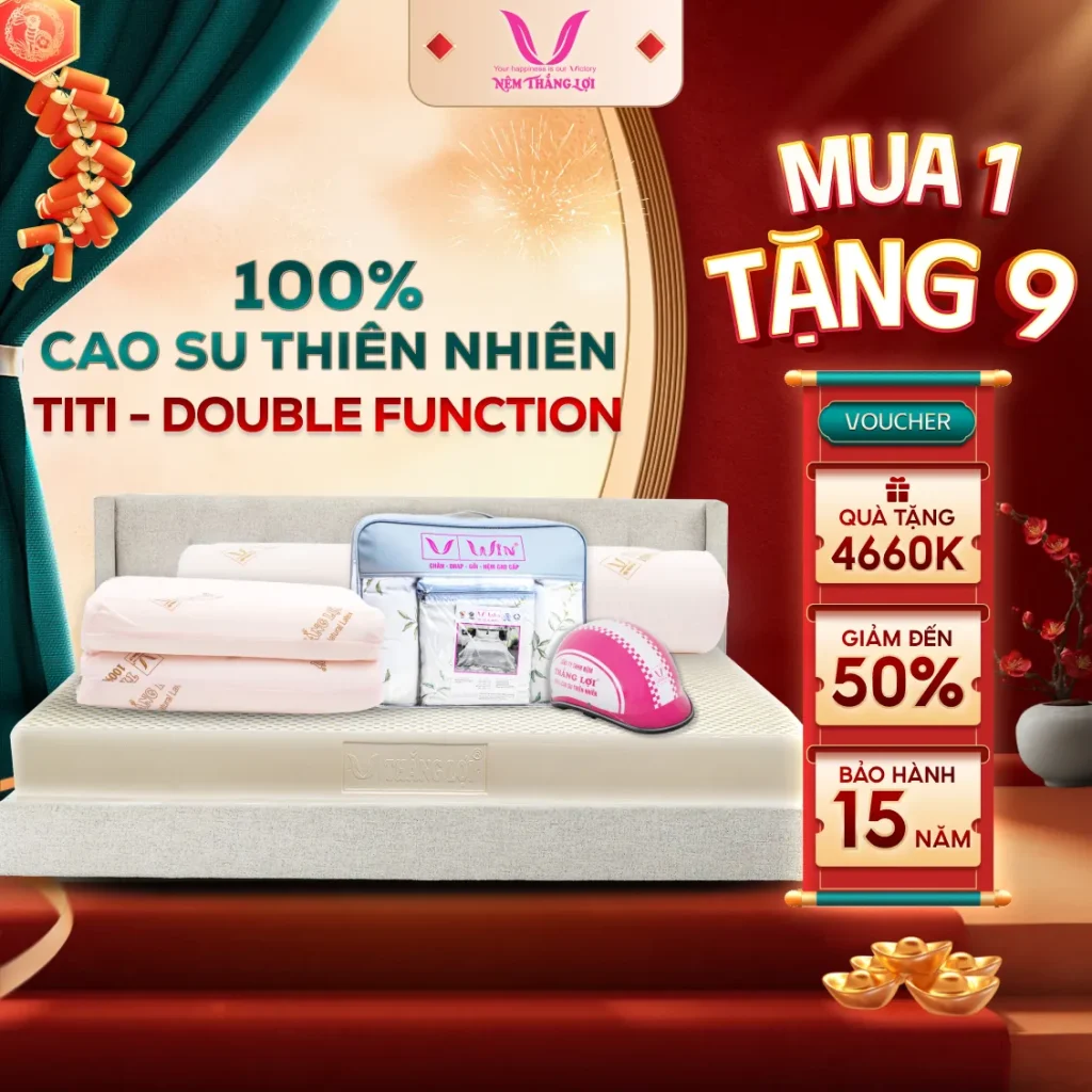 Nệm 100% Cao Su Thiên Nhiên Thắng Lợi TiTi - Double Function
