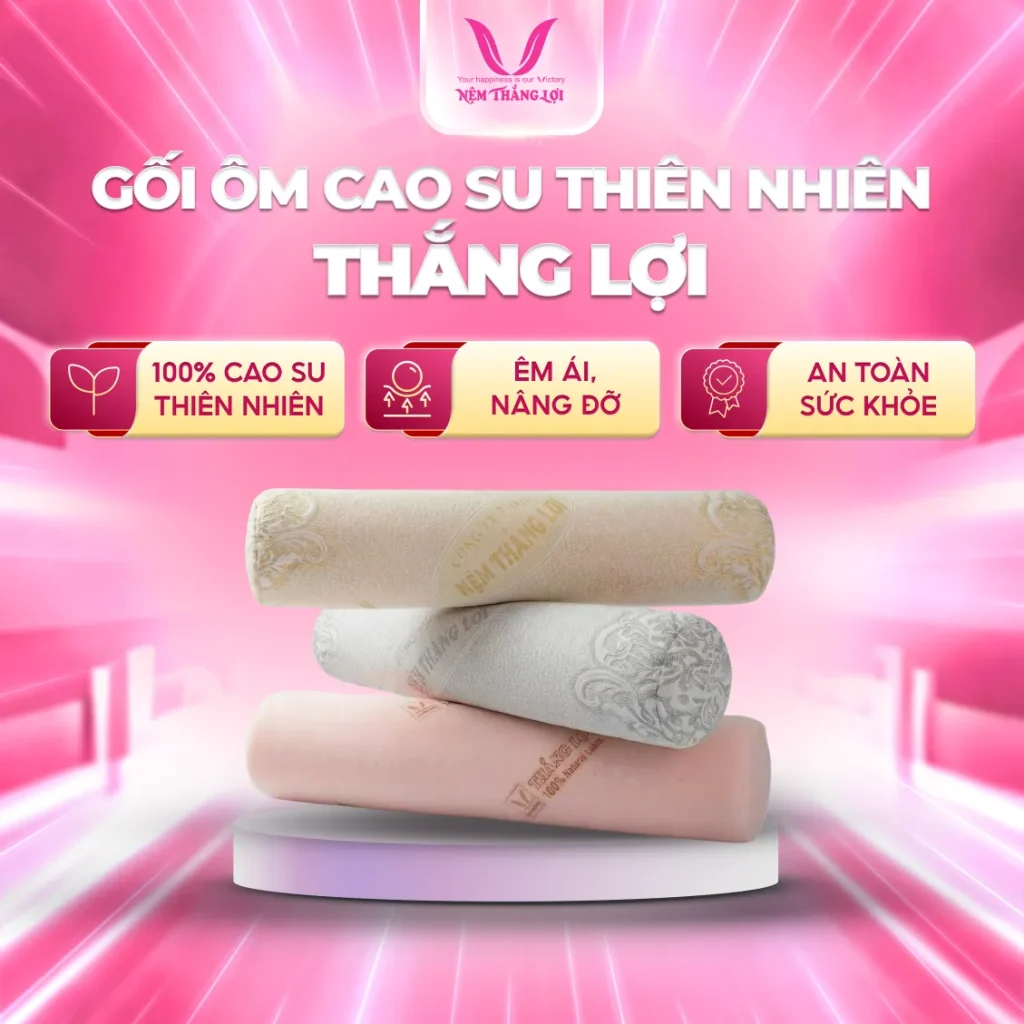 Gối Ôm 100% Cao Su Thiên Nhiên Thắng Lợi 30 x 90 cm
