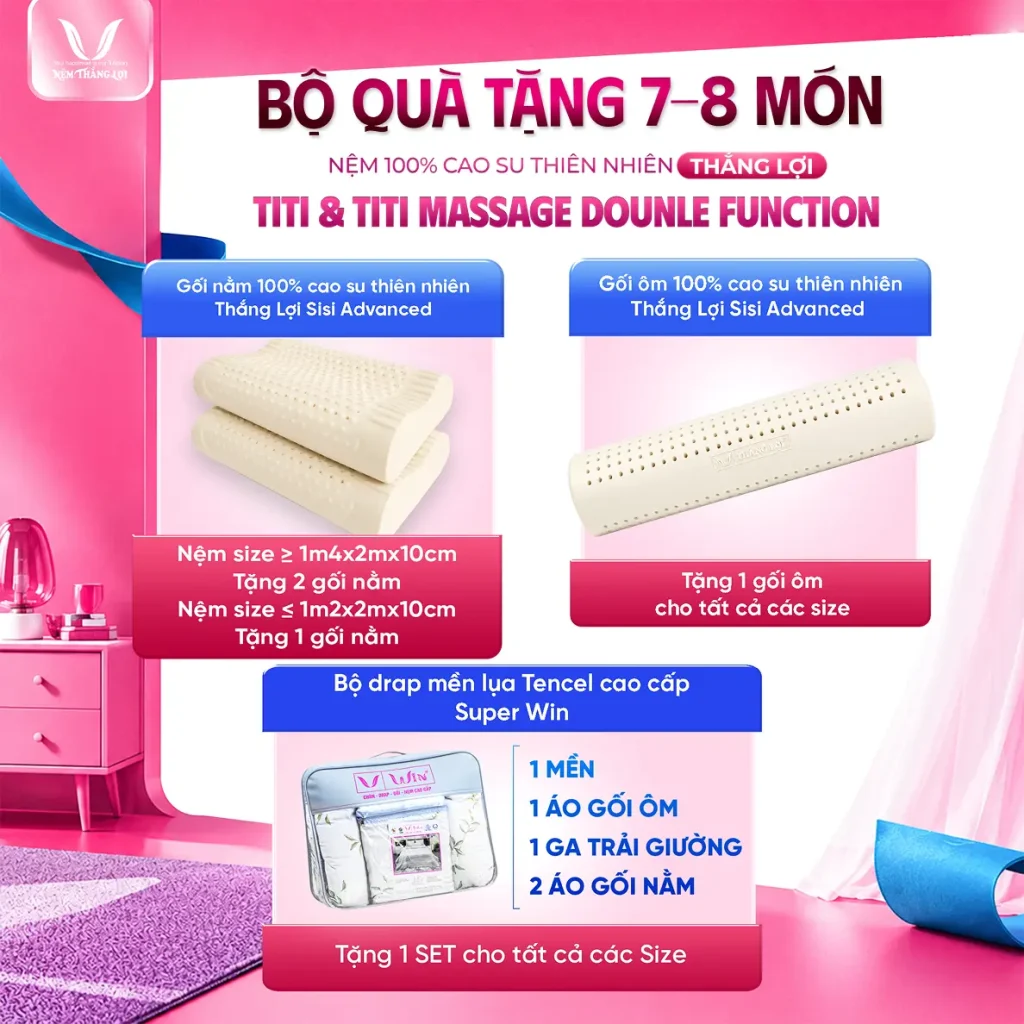 Nệm 100% Cao Su Thiên Nhiên Thắng Lợi TiTi - Double Function